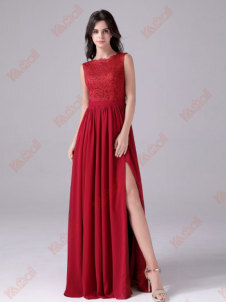 red sexy formal evening dress